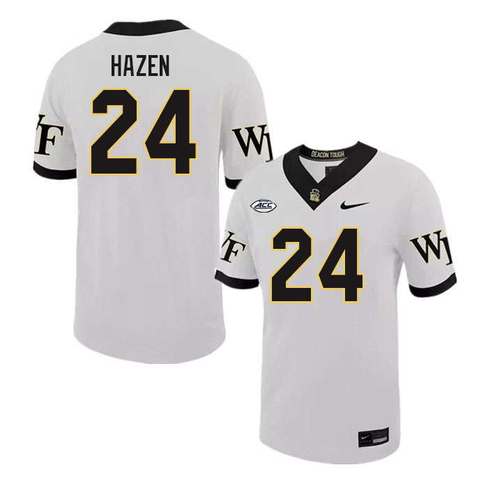 Men-Youth #24 Dylan Hazen Wake Forest Demon Deacons 2023 College Football Jerseys Stitched Sale-Whit